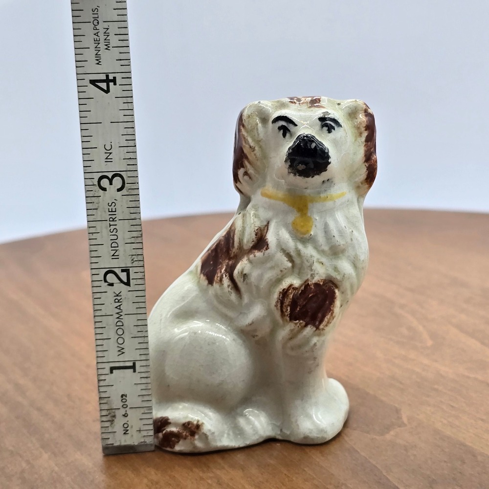 19th-century Staffordshire spaniel dog‎ figurine Antique collectible England. - Picture 6 of 10